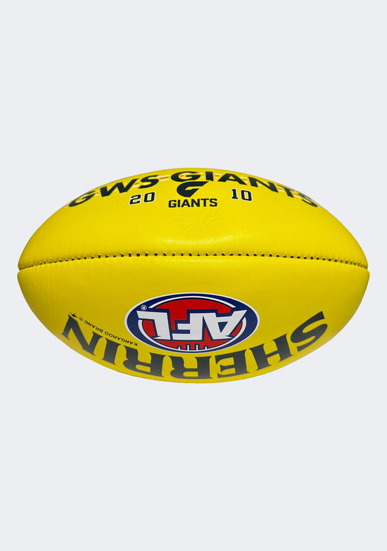 Sherrin AFL GWS Giants Team Yellow Leather Football
