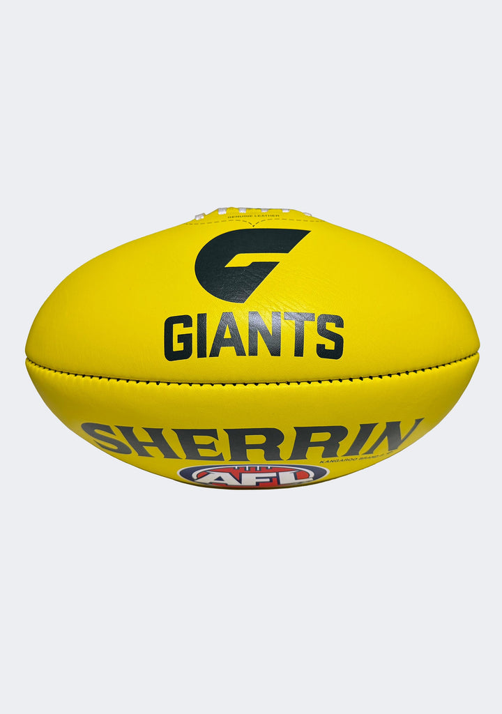 Sherrin AFL GWS Giants Team Yellow Leather Football