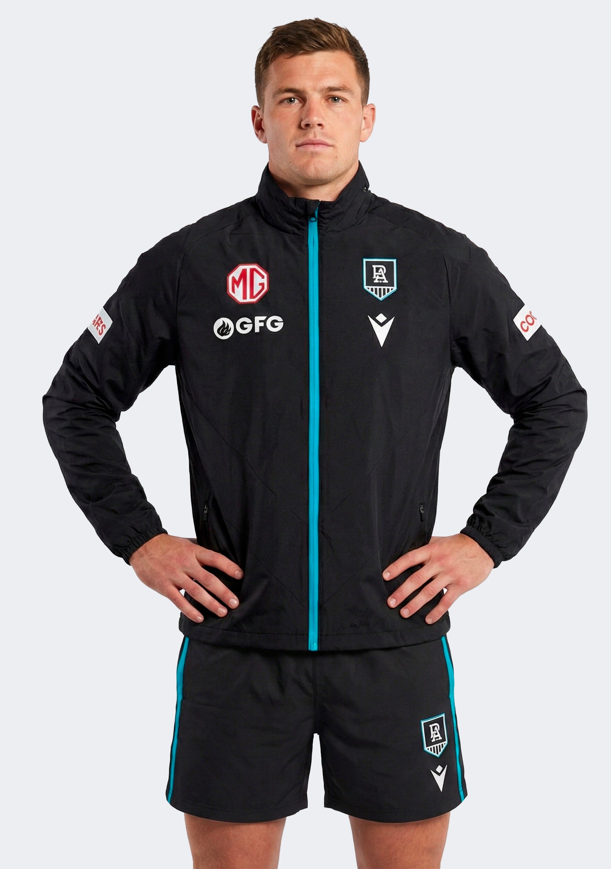 Macron Men's Port Adelaide 2025 Player Training Shower Jacket