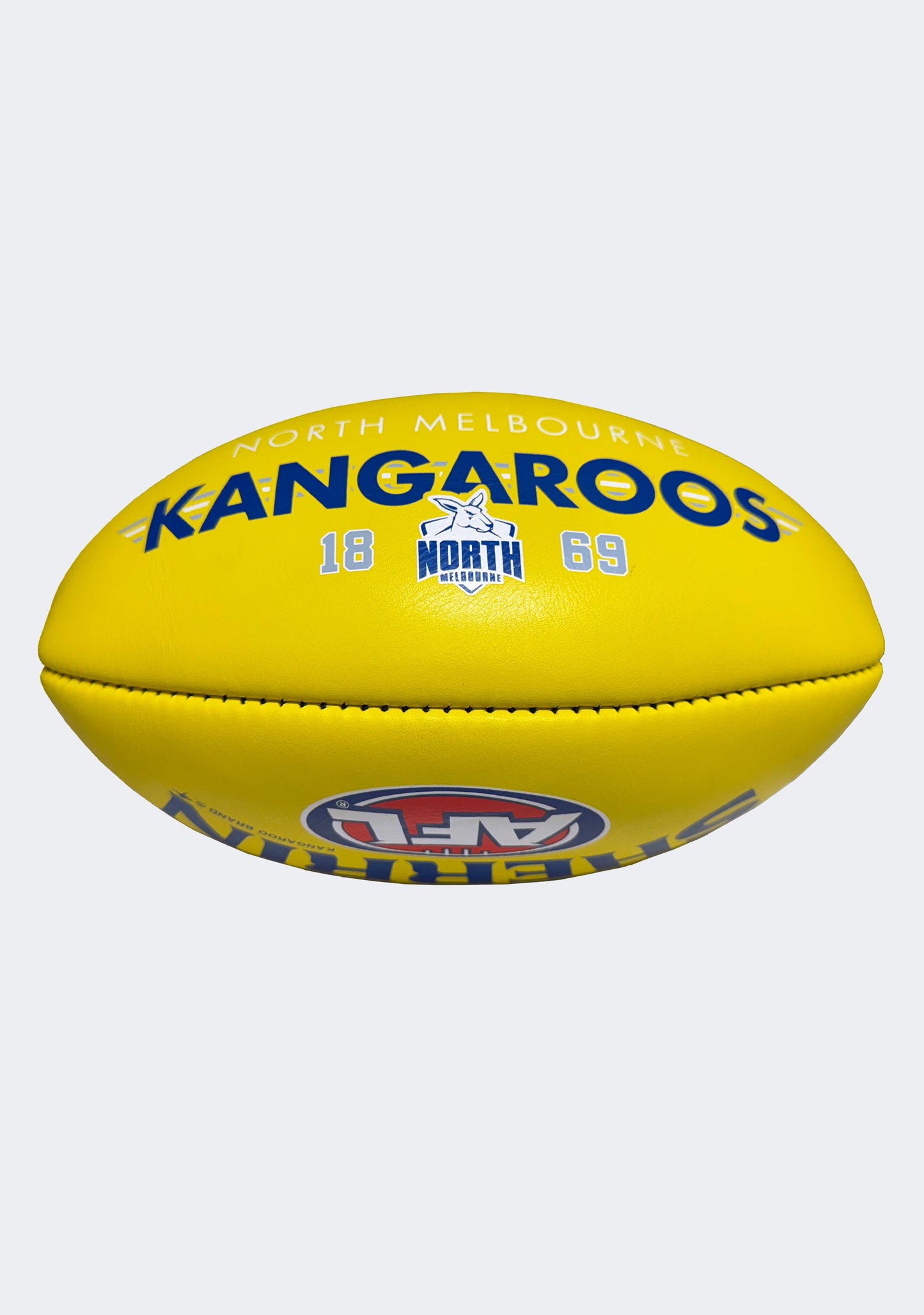 Sherrin AFL North Melbourne Kangaroos Team Yellow Leather Football