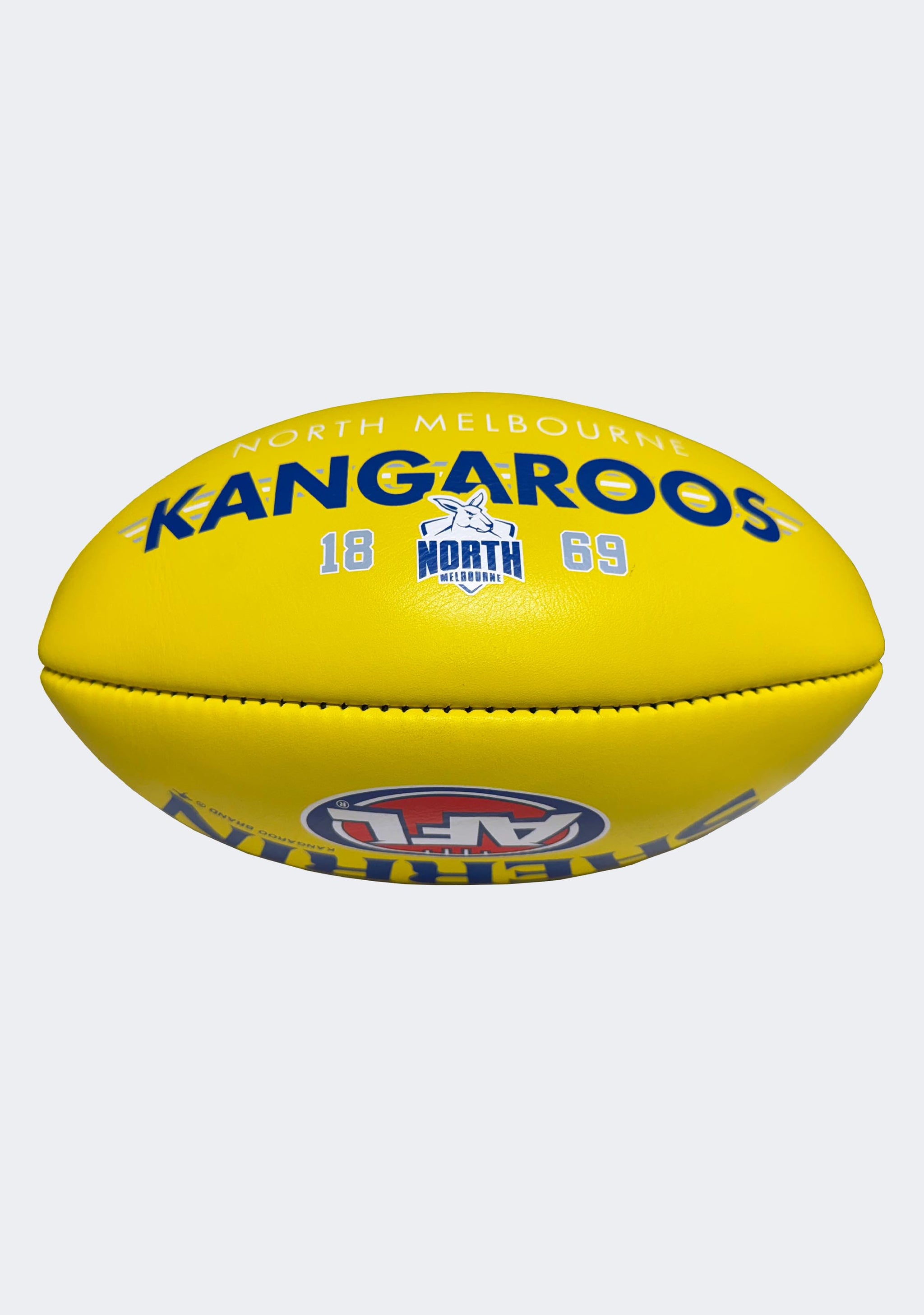 Sherrin AFL North Melbourne Kangaroos Team Yellow Leather Football