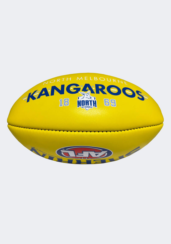 Sherrin AFL North Melbourne Kangaroos Team Yellow Leather Football