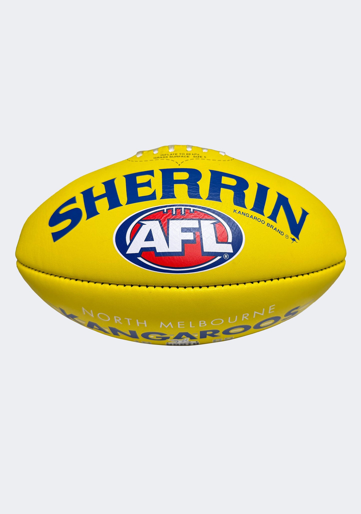 Sherrin AFL North Melbourne Kangaroos Team Yellow Leather Football