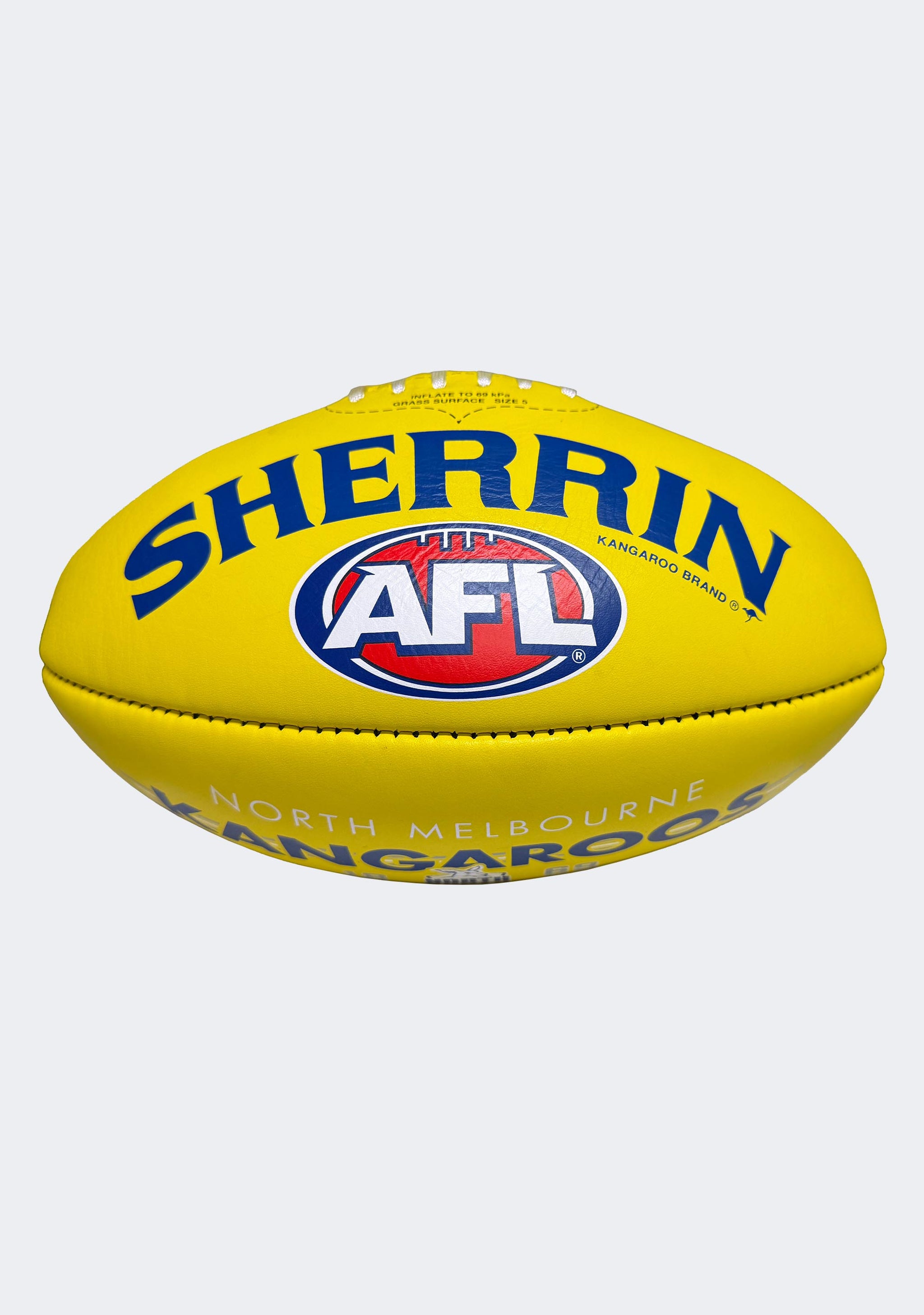 Sherrin AFL North Melbourne Kangaroos Team Yellow Leather Football