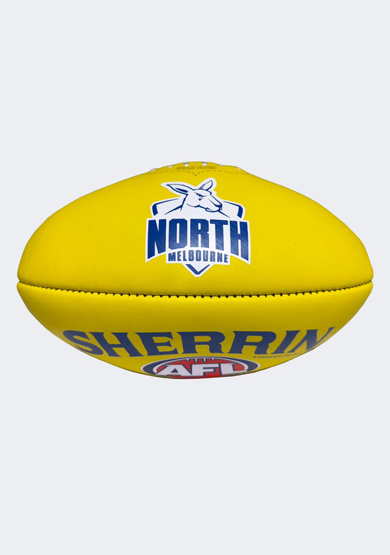 Sherrin AFL North Melbourne Kangaroos Team Yellow Leather Football
