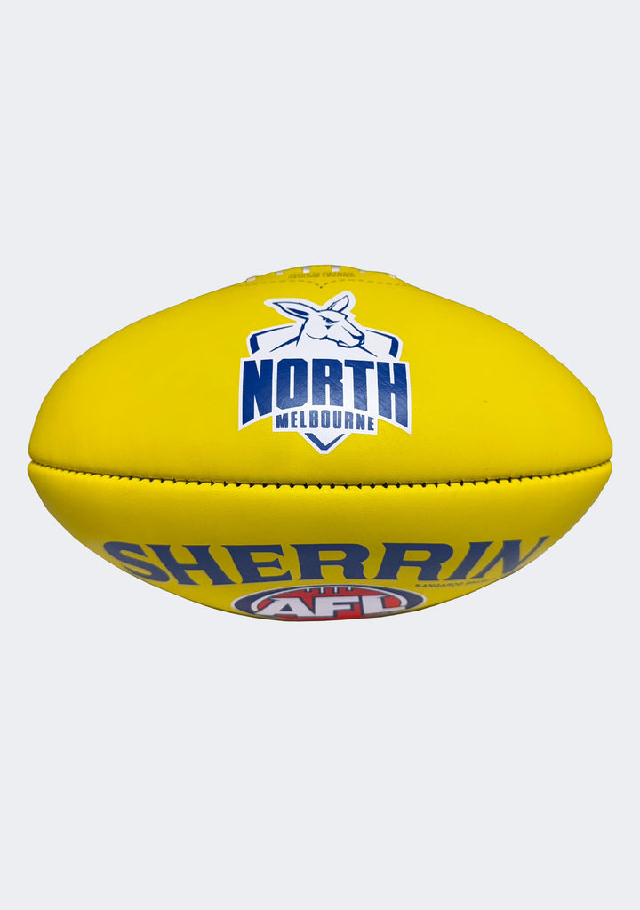 Sherrin AFL North Melbourne Kangaroos Team Yellow Leather Football