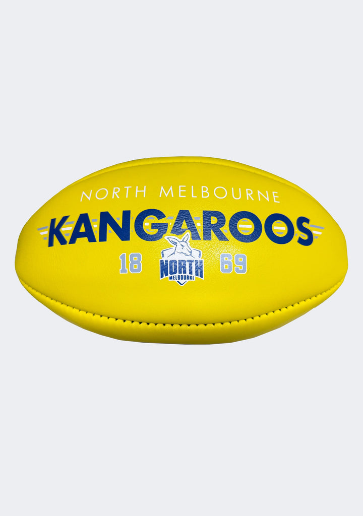 Sherrin AFL North Melbourne Kangaroos Team Yellow Leather Football