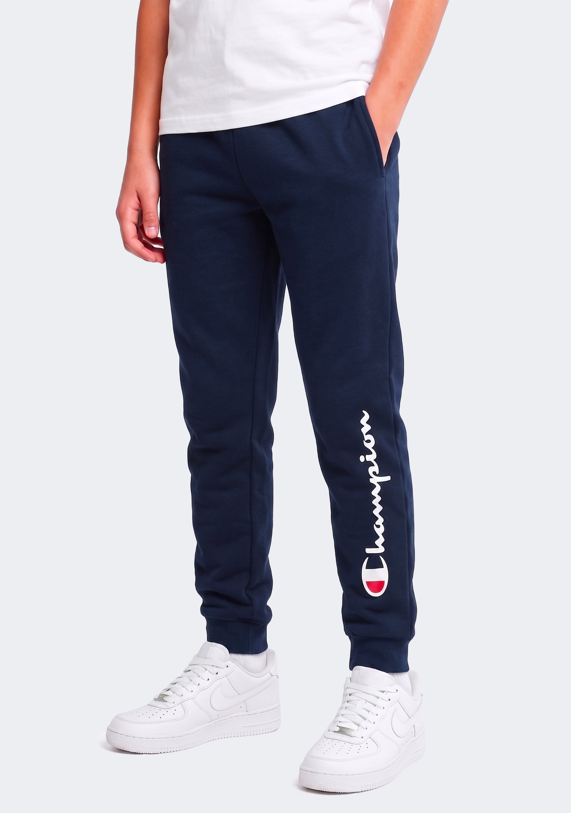 Champion Junior Leg Script Cuff Pants Navy