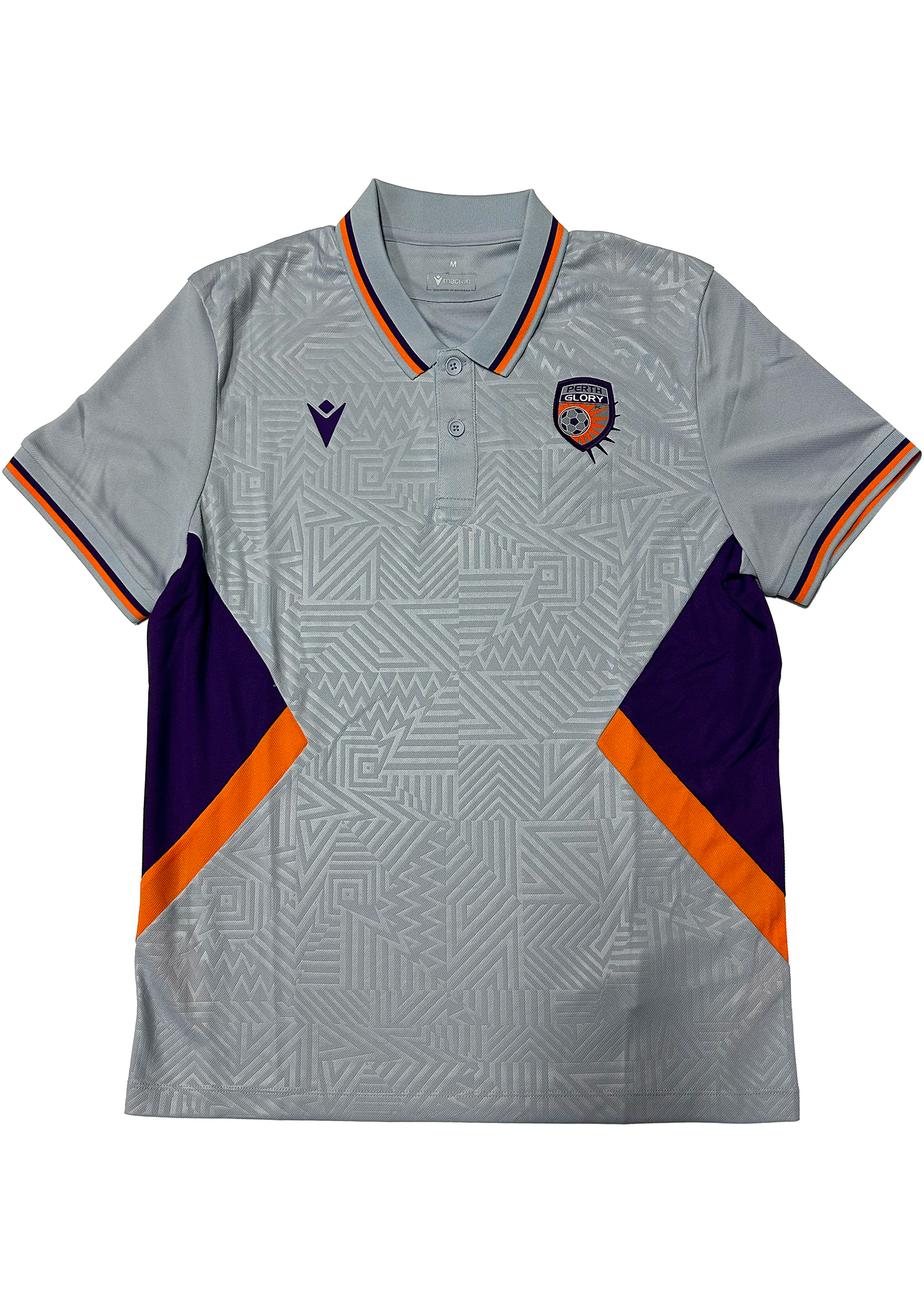 Macron Men's Perth Glory M23/24 Travel Player Polo with FREE A-League Snapback Cap <br> 58584213