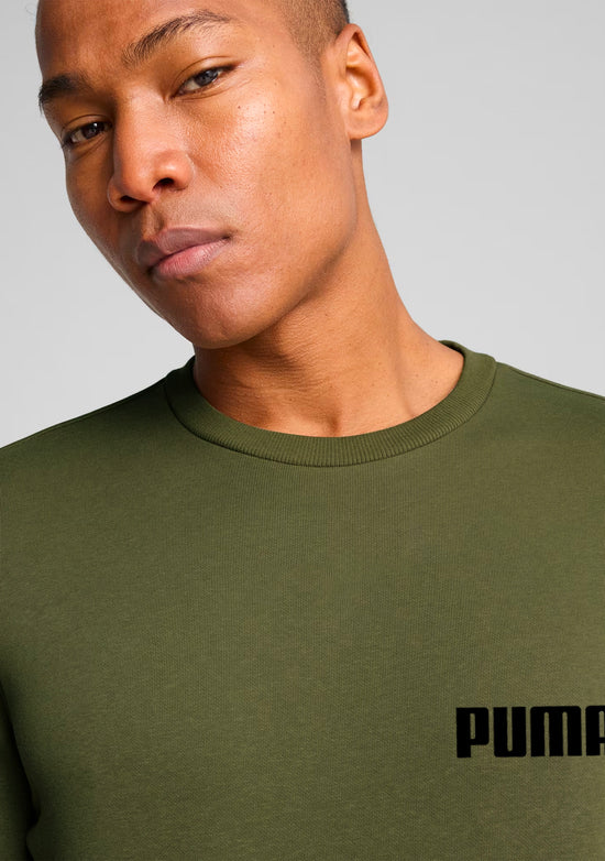 Puma Men's Essential Logo Fleece Sweat Crew Olive Green
