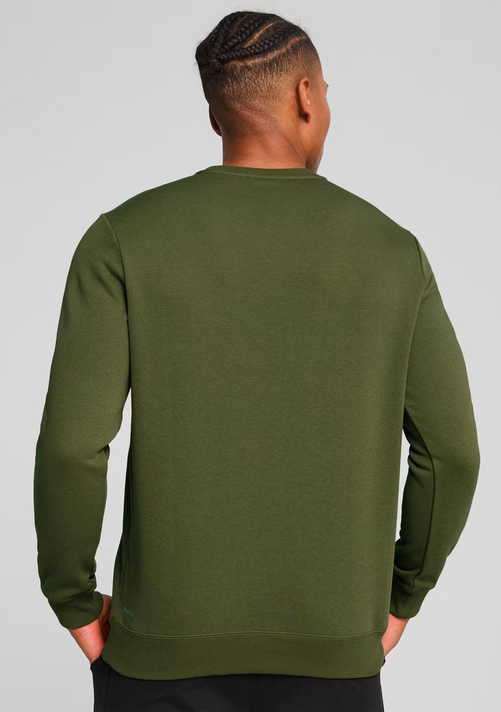 Puma Men's Essential Logo Fleece Sweat Crew Olive Green