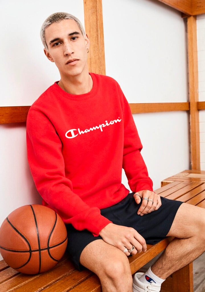 Champion Men’s Script Crew Cherry Red