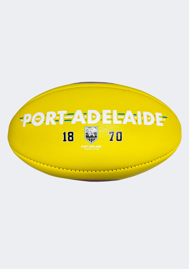 Sherrin AFL Port Adelaide Team Yellow Leather Football