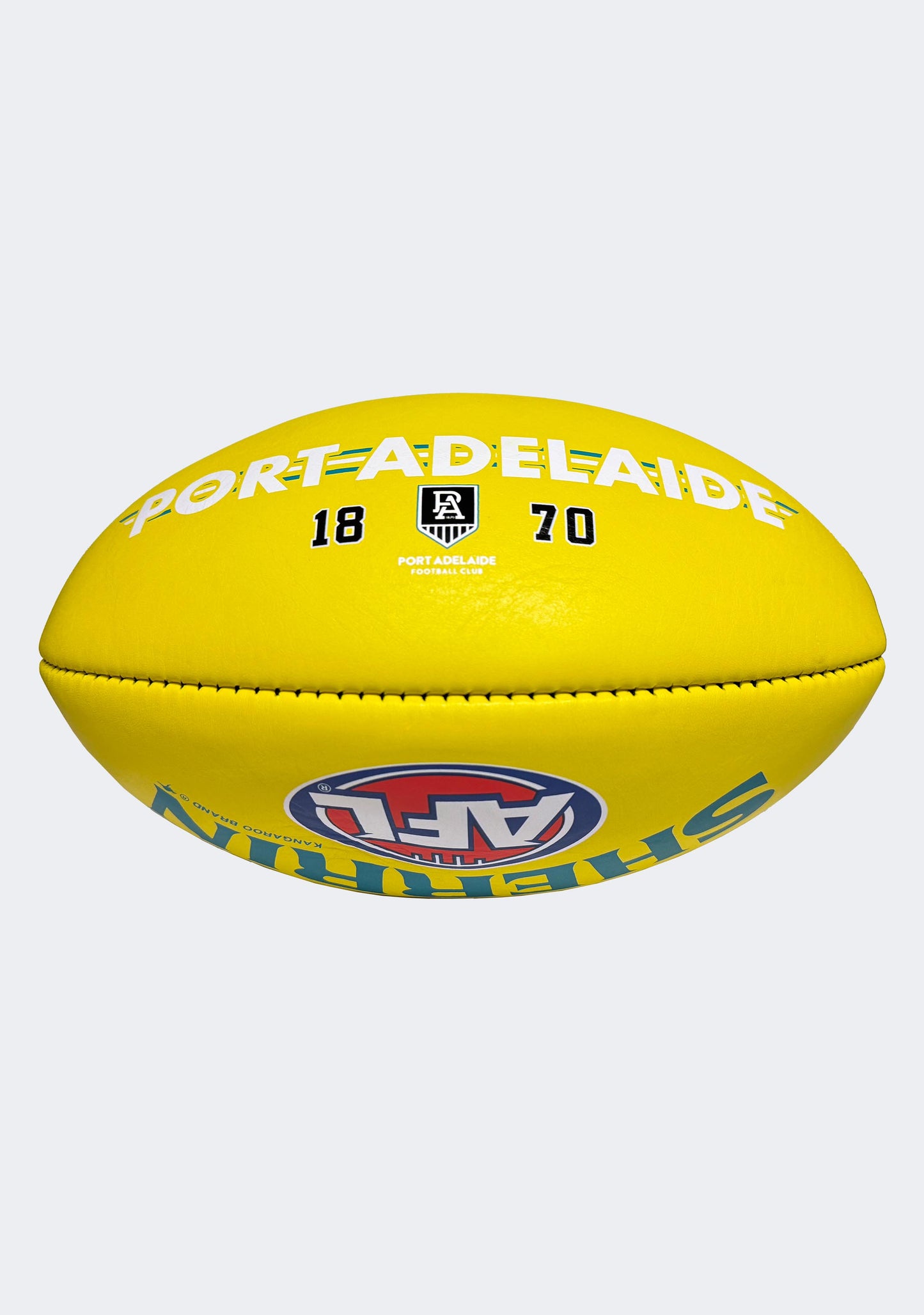 Sherrin AFL Port Adelaide Team Yellow Leather Football