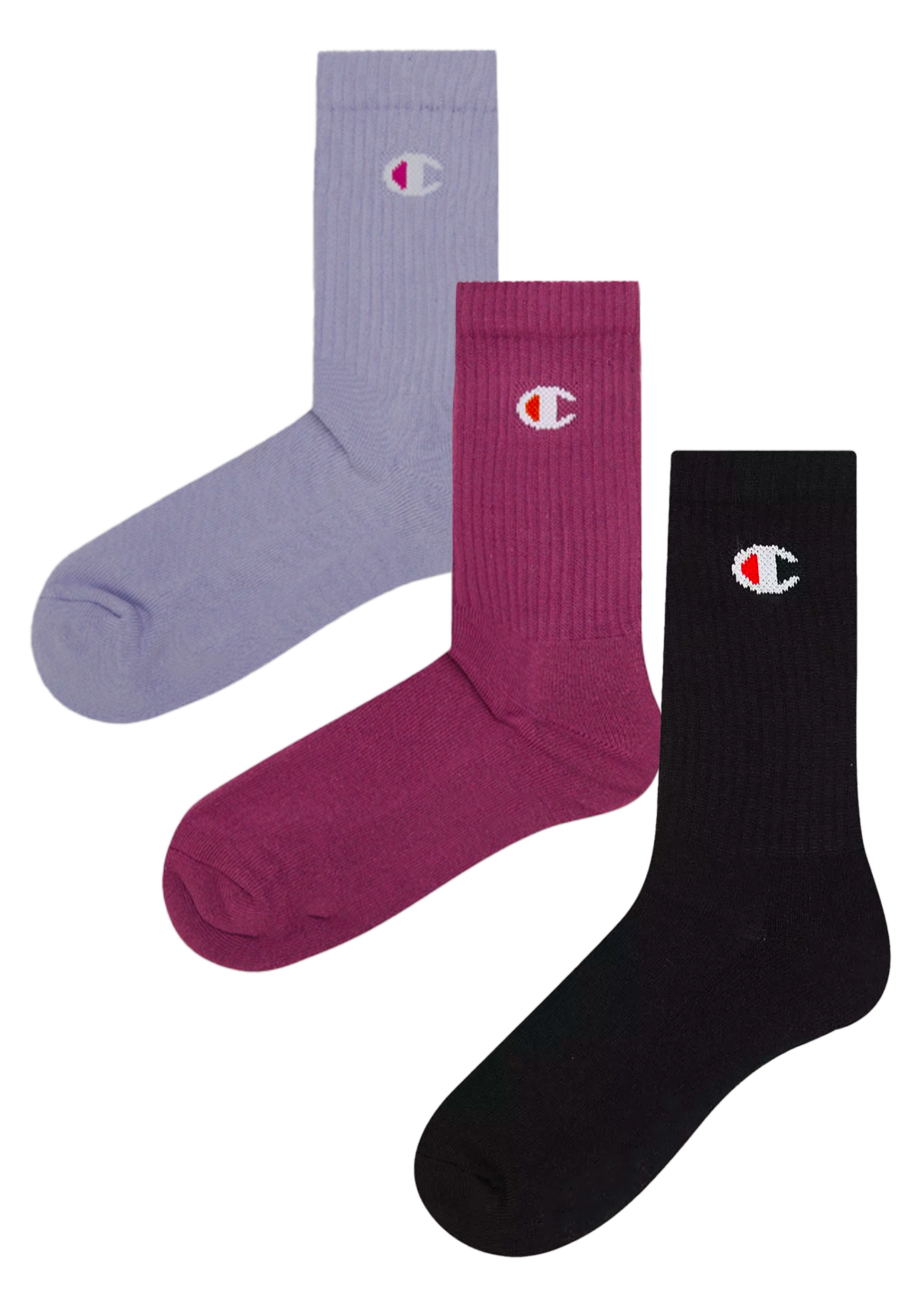 Champion 3 Pack Sports Crew Socks in Multi Colour
