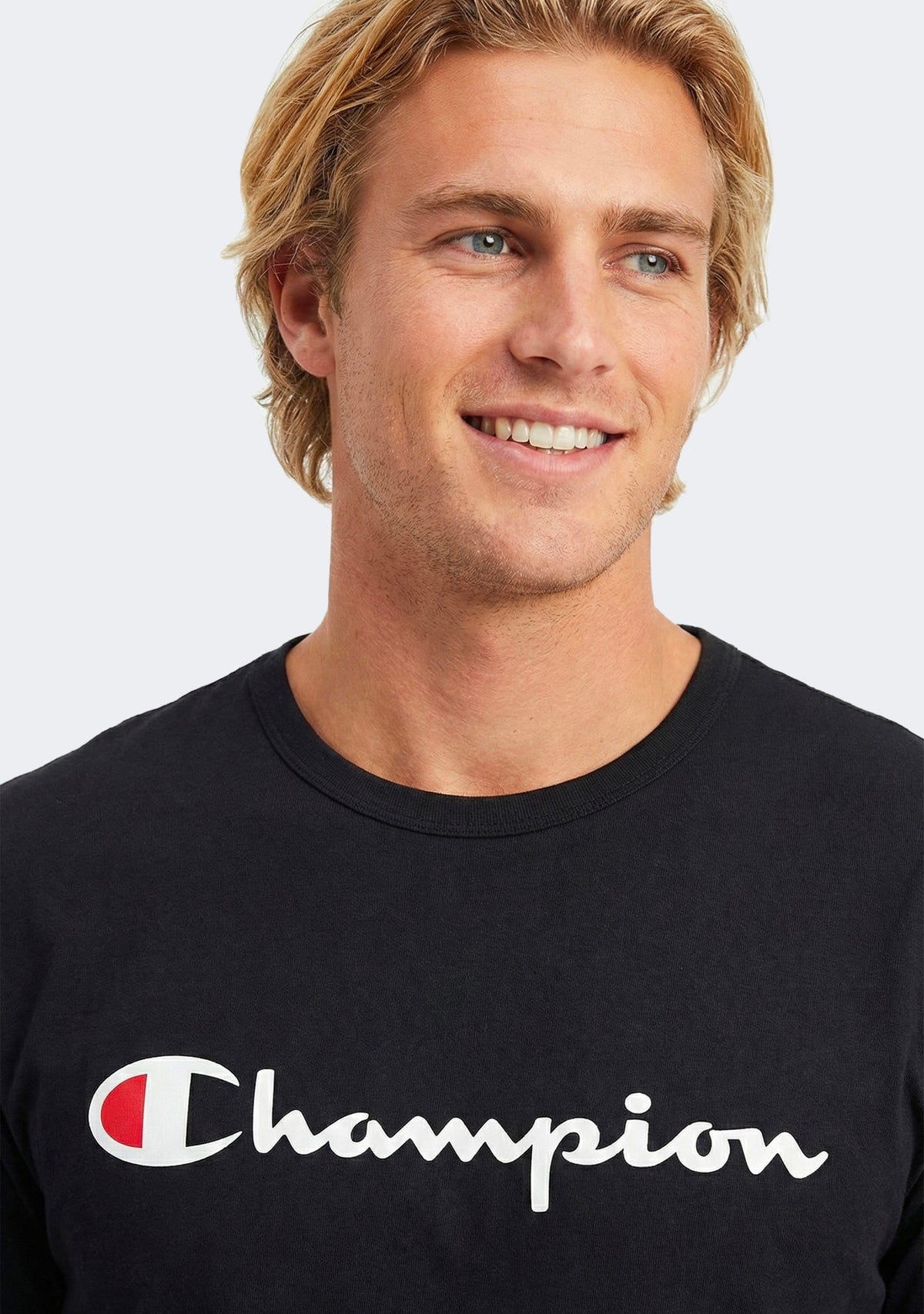 Champion Men's Script Logo Short Sleeve Tee Black