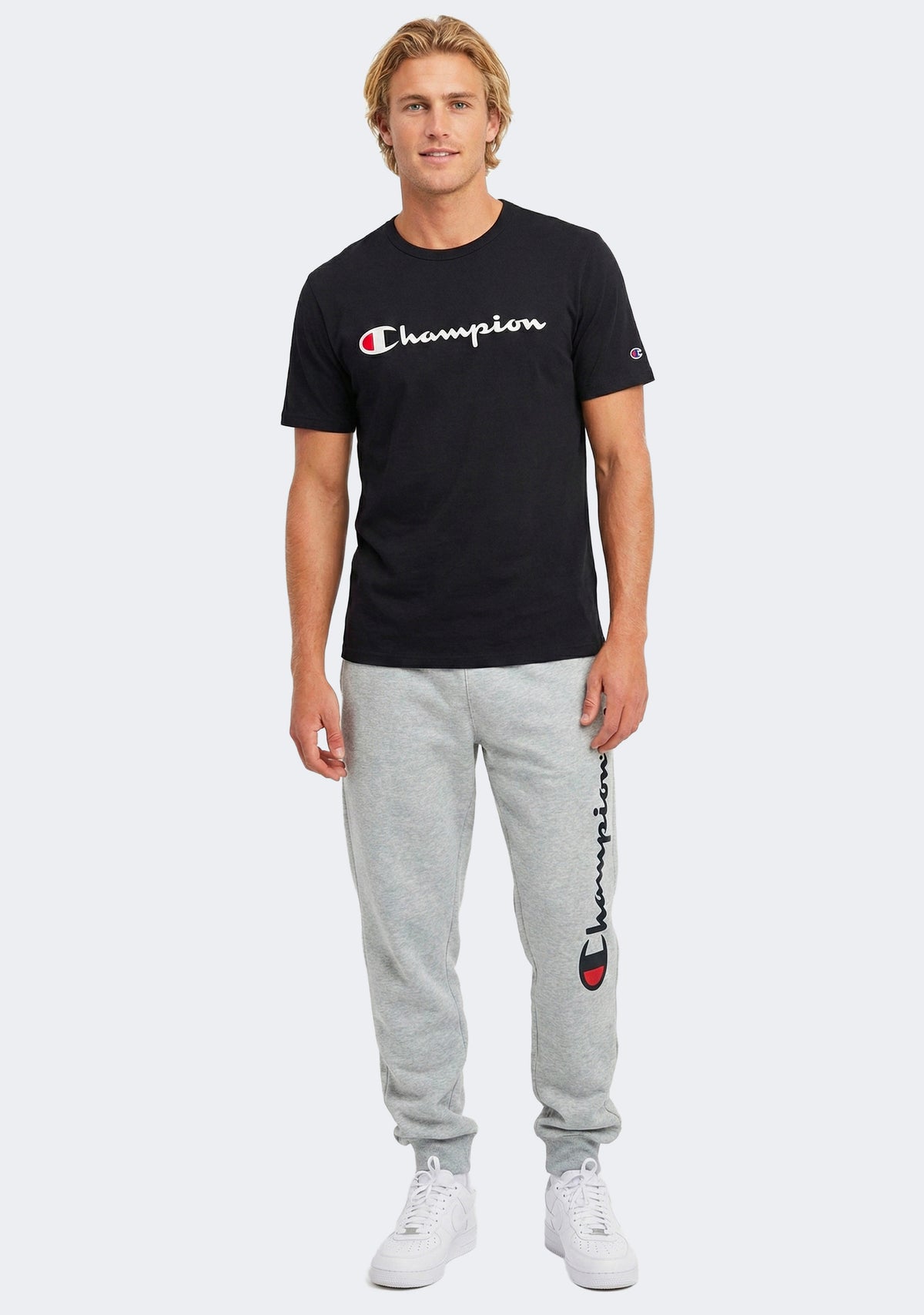 Champion Men's Script Logo Short Sleeve Tee Black