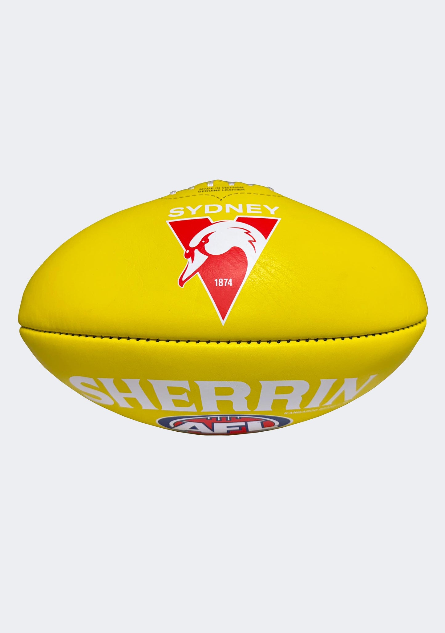 Sherrin AFL Sydney Swans Team Yellow Leather Football