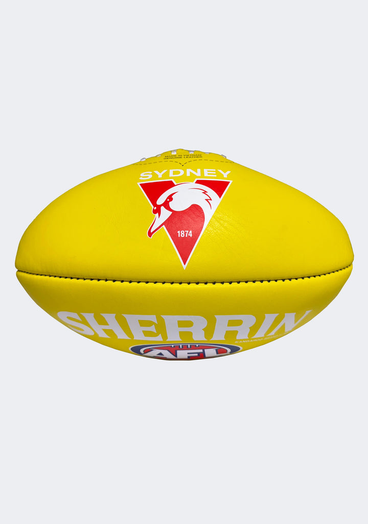 Sherrin AFL Sydney Swans Team Yellow Leather Football