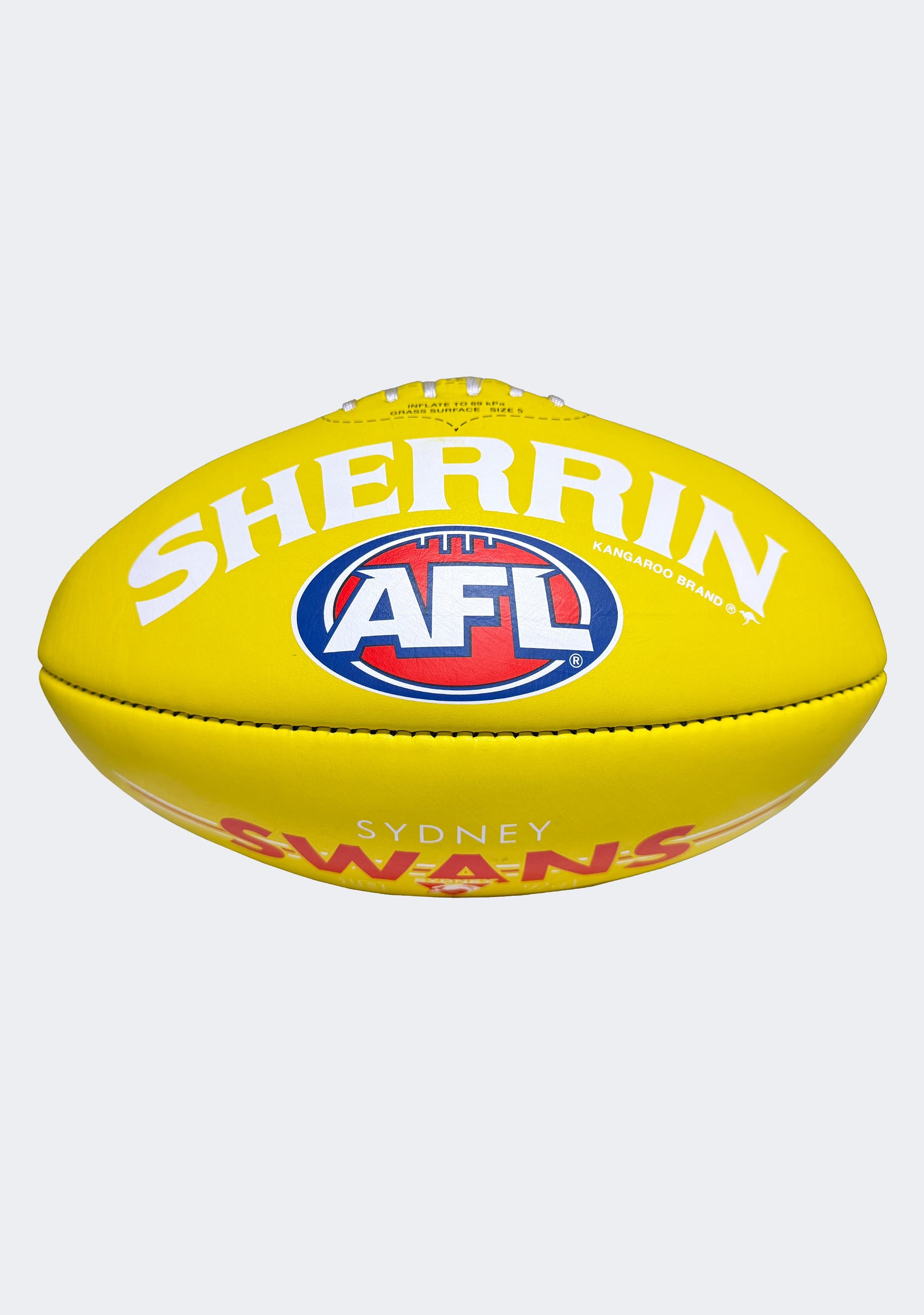 Sherrin AFL Sydney Swans Team Yellow Leather Football