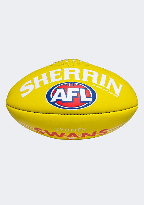 Sherrin AFL Sydney Swans Team Yellow Leather Football