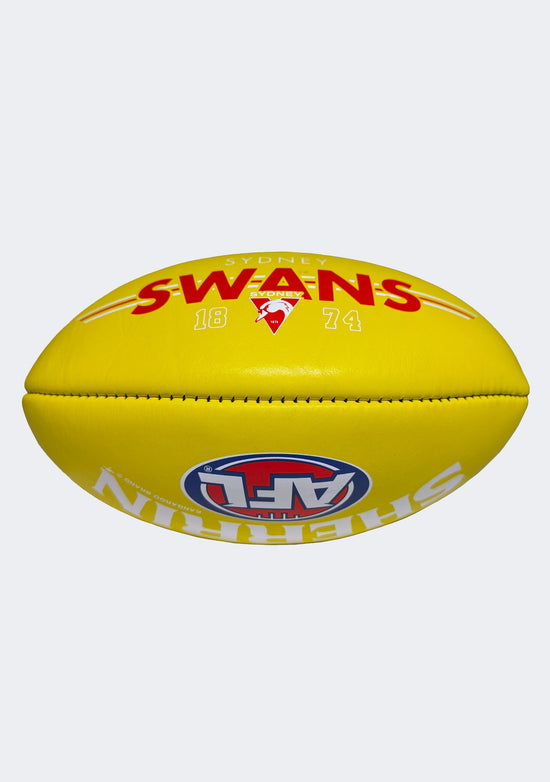 Sherrin AFL Sydney Swans Team Yellow Leather Football