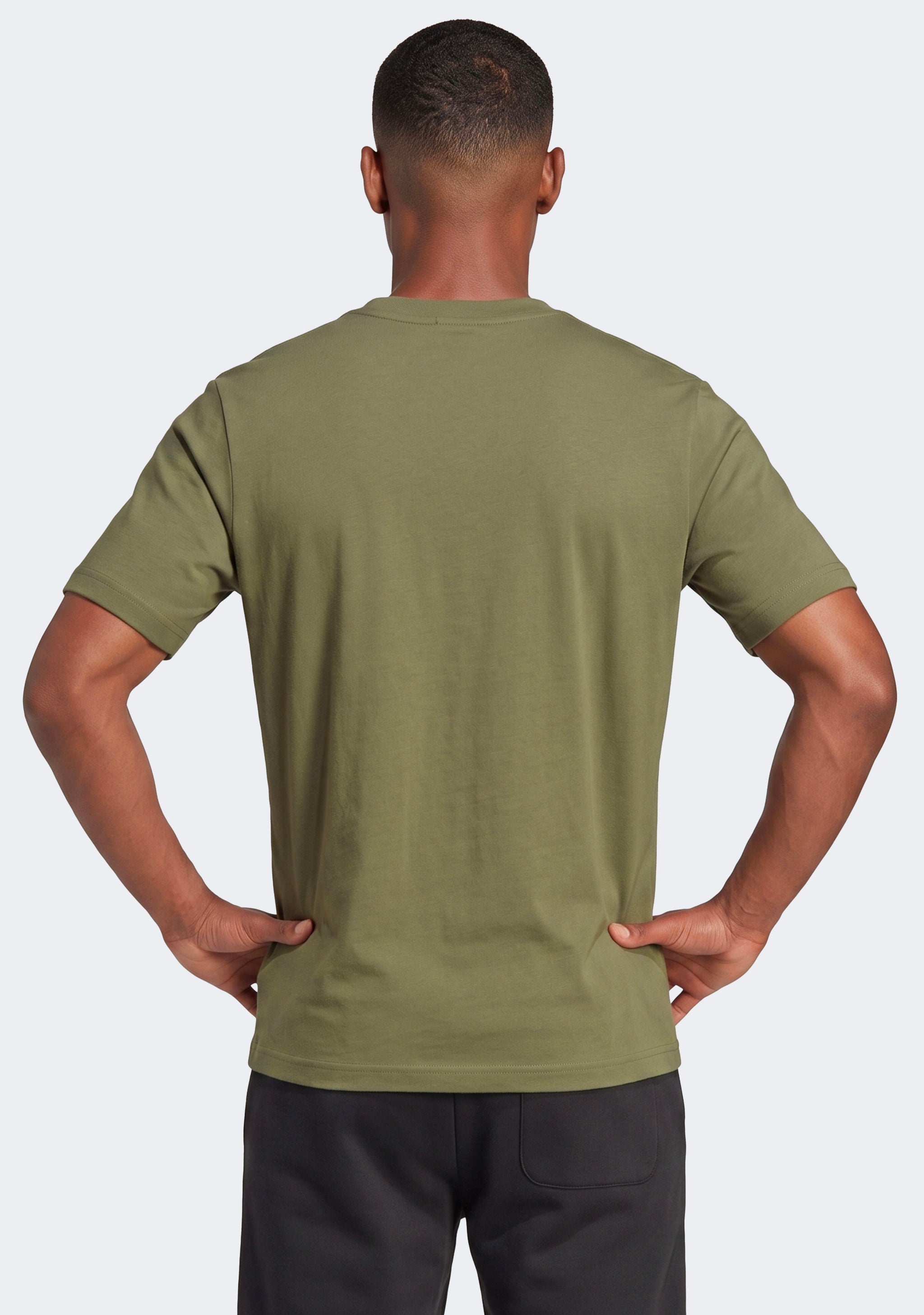 Adidas Men's Essentials Big Logo Tee Olive/Black