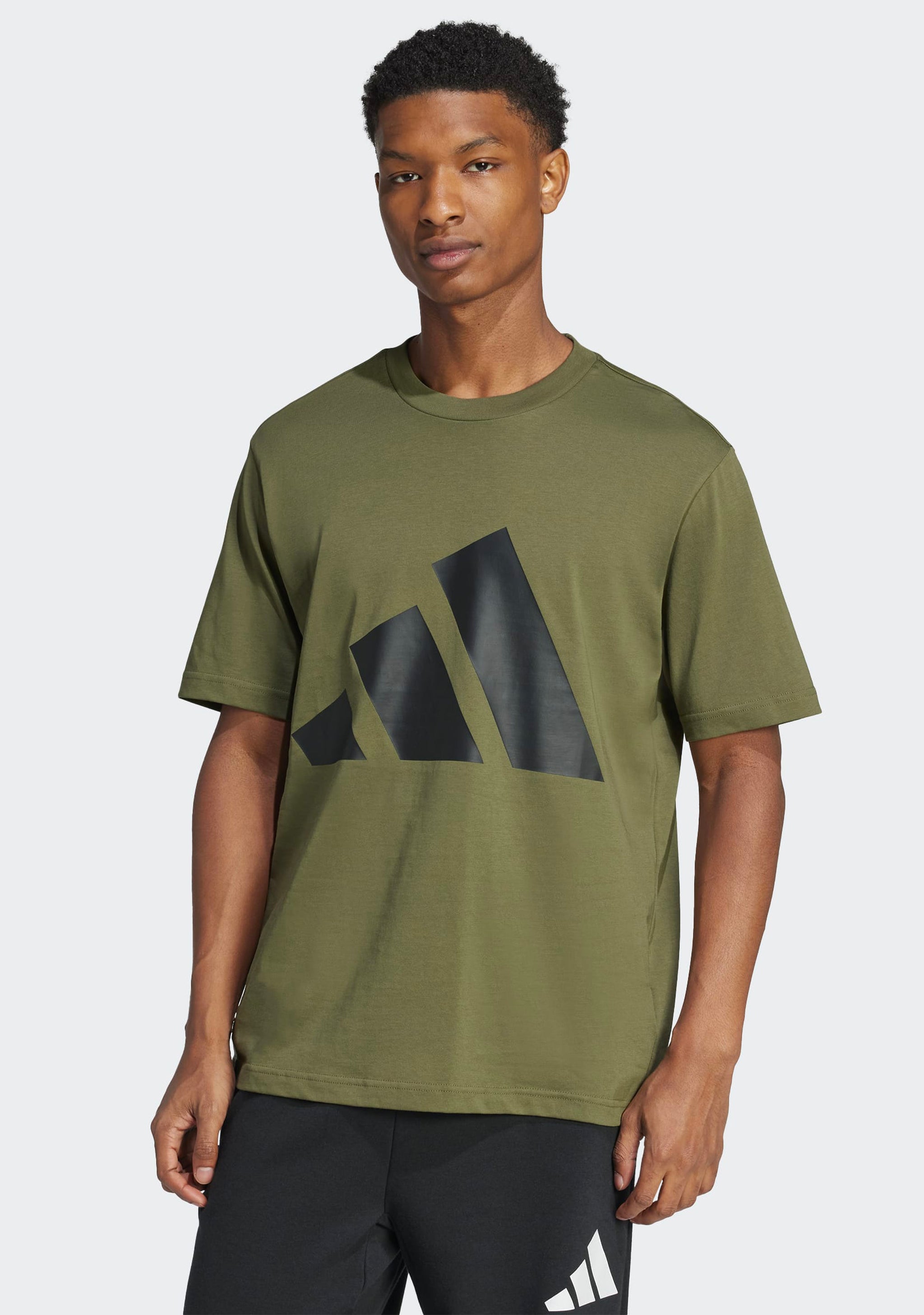 Adidas Men's Essentials Big Logo Tee Olive/Black