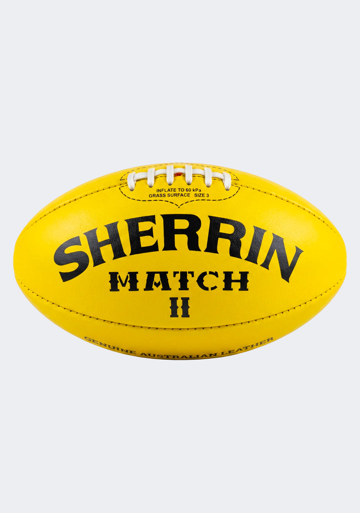 Sherrin KB Match II Leather Football - Yellow