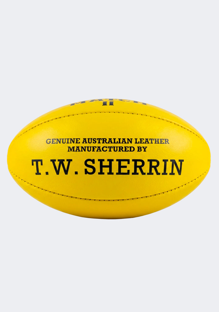 Sherrin KB Match II Leather Football - Yellow