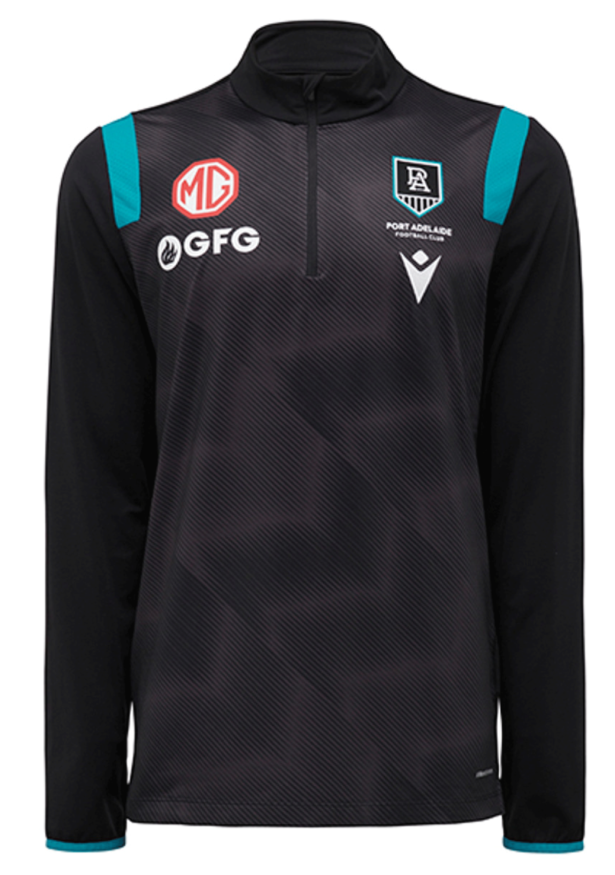 Macron Junior Port Adelaide 2022 1/4 Zip Training Top <BR> 58542827