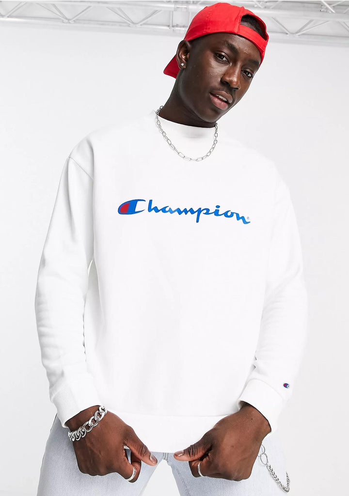 Champion Men’s Script Crew White