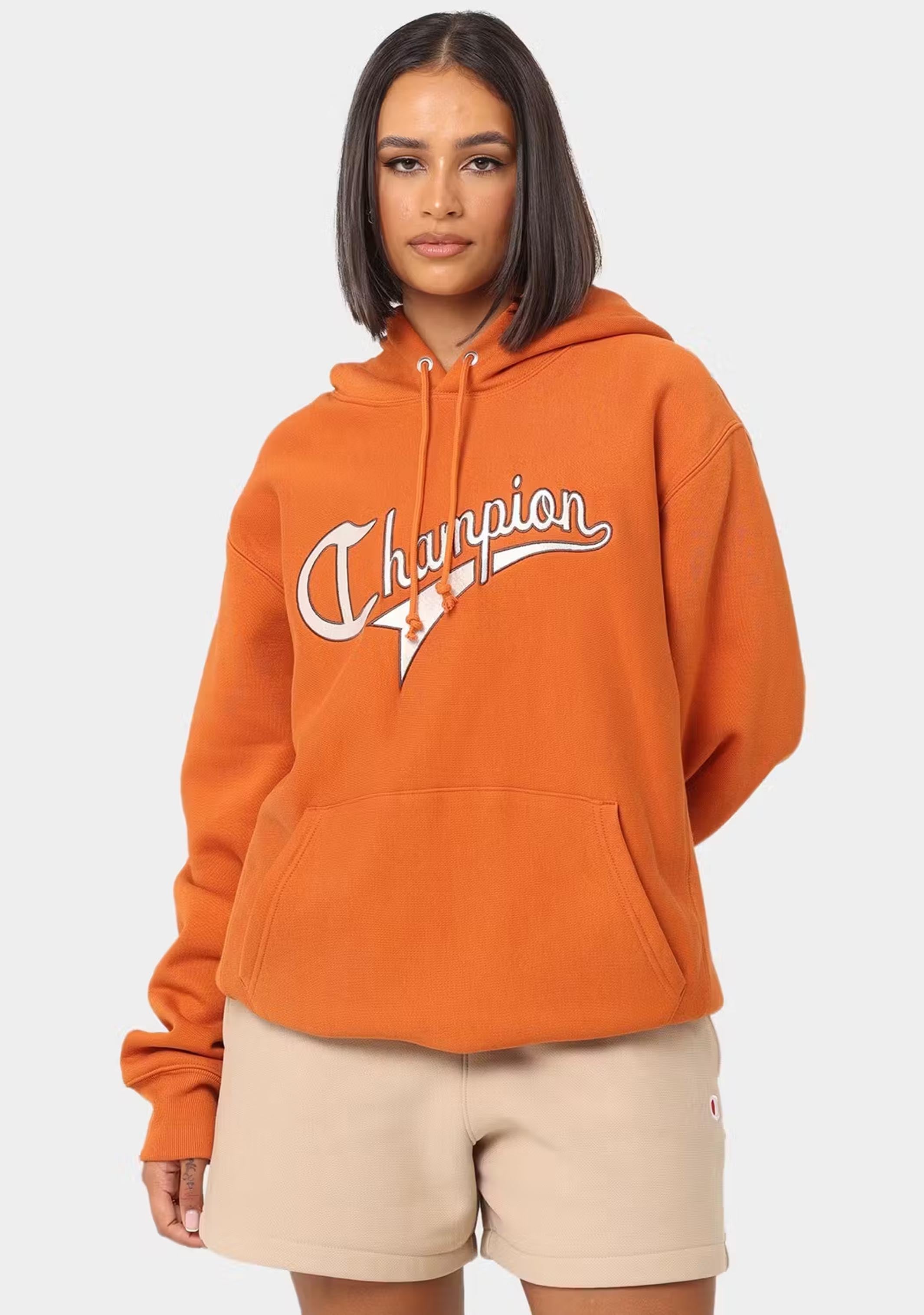 Champion reverse weave international chain script hoodie hotsell