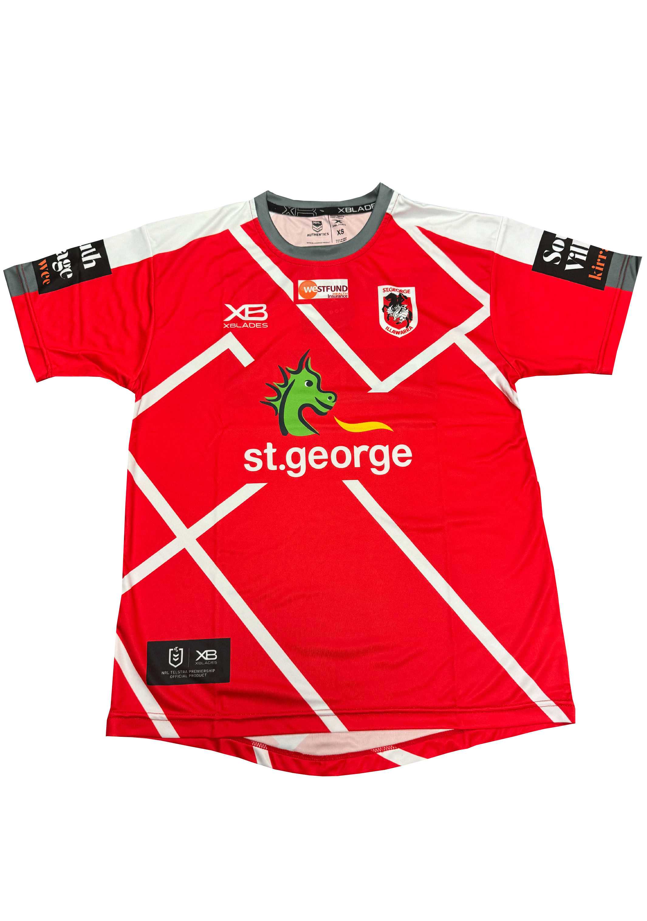 X Blades Mens St George Training Tee <BR> STG TGT L19 M RDW