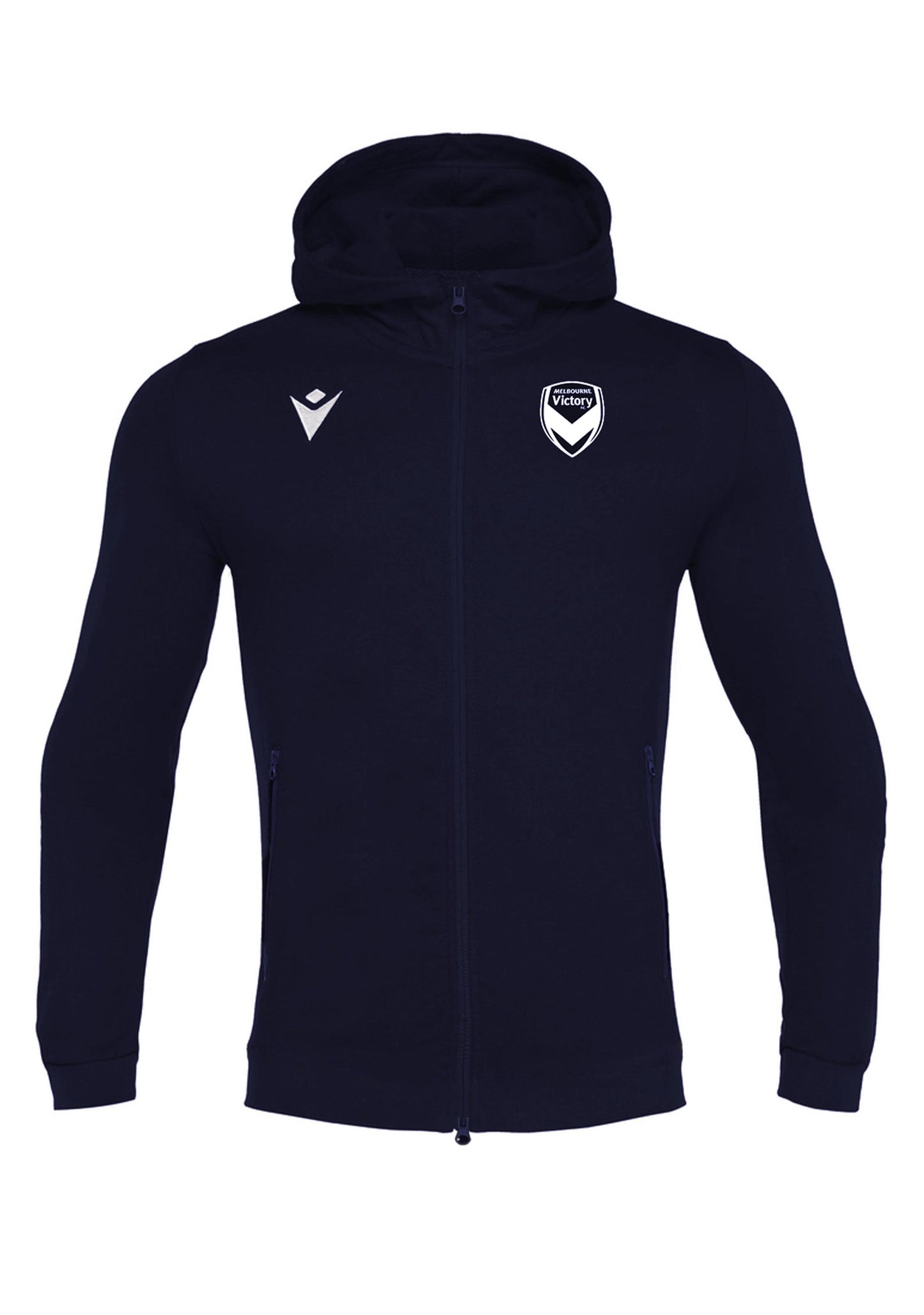 Macron Kids' Melbourne Victory Travel Staff Full Zip Hooded Top <br> 58567890