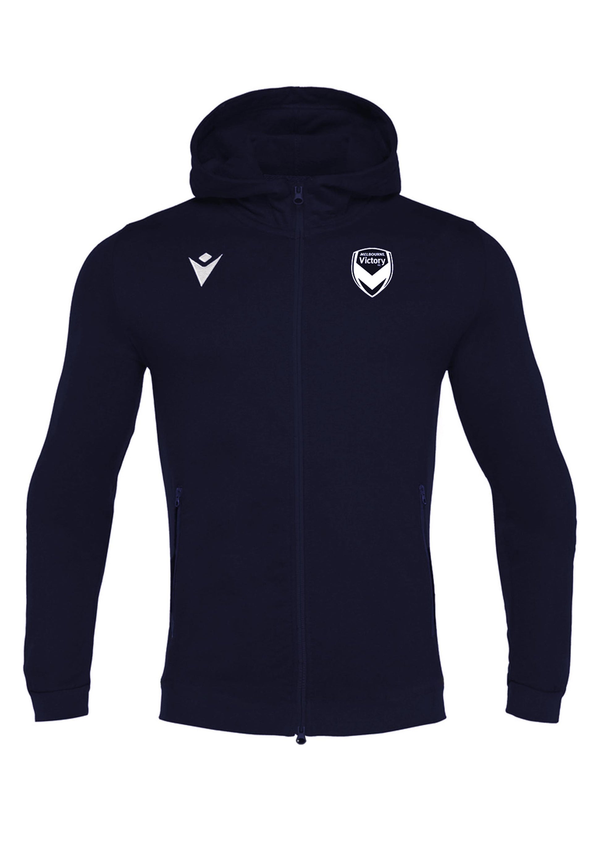 Macron Kids' Melbourne Victory Travel Staff Full Zip Hooded Top <br> 58567890
