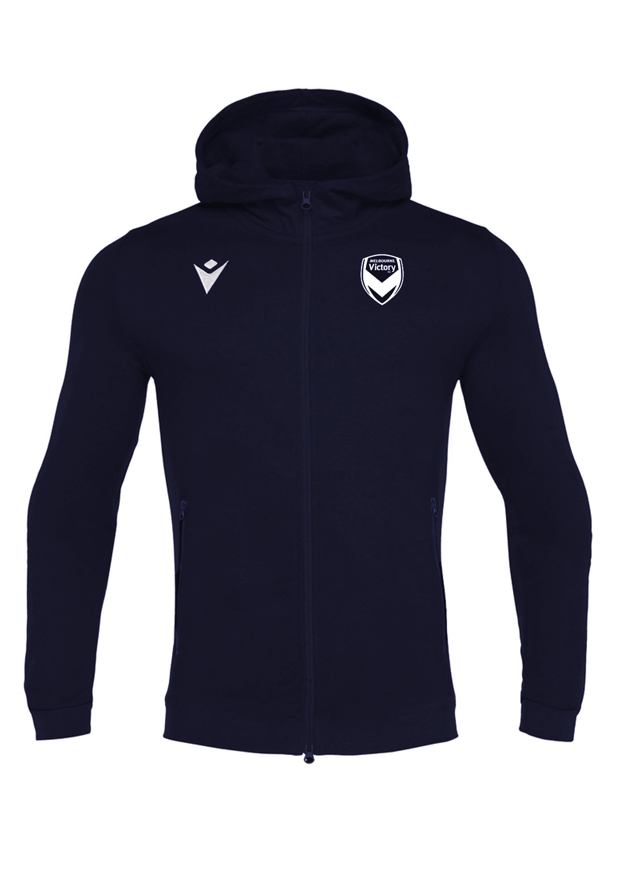 Macron Kids' Melbourne Victory Travel Staff Full Zip Hooded Top <br> 58567890