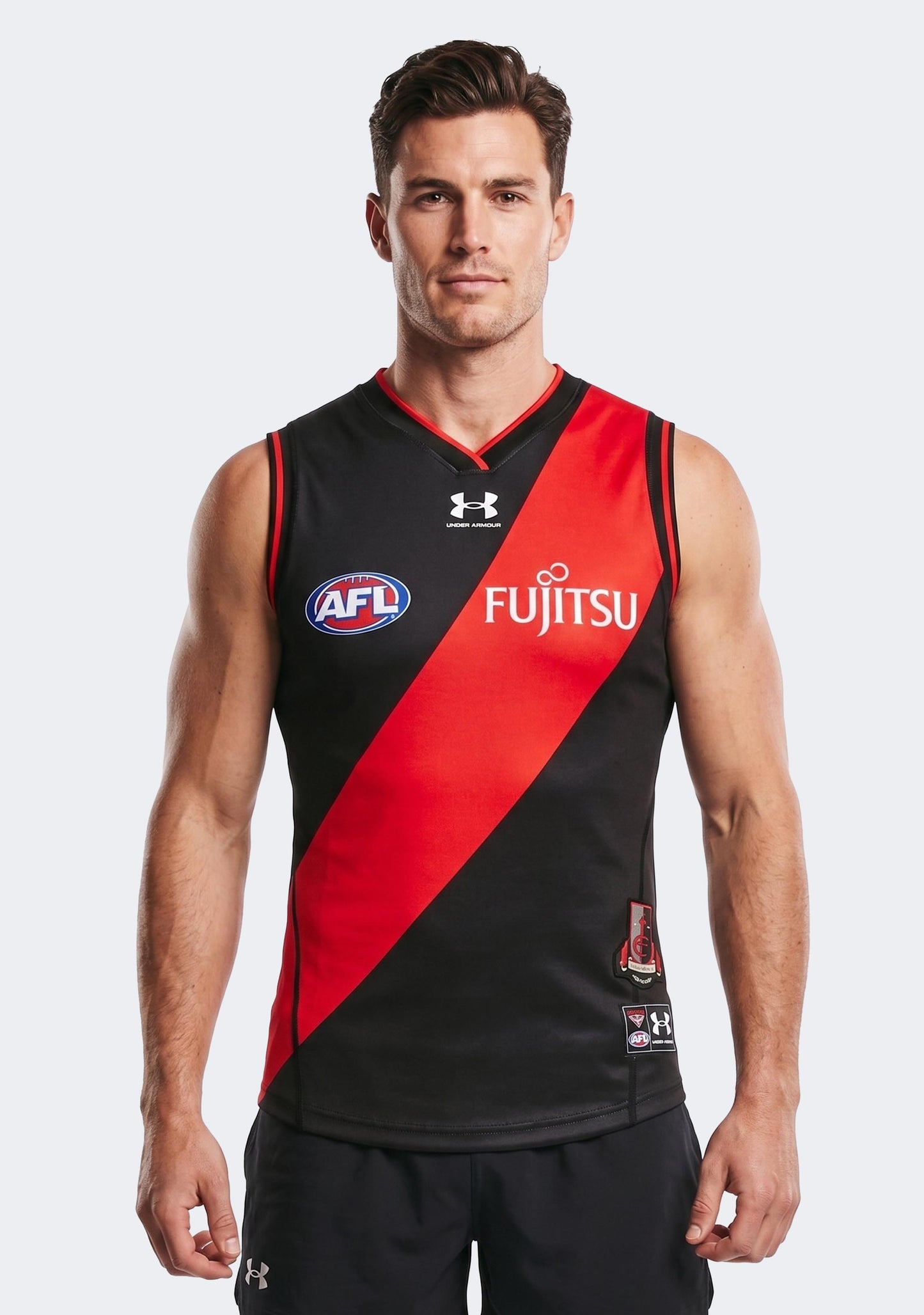 Under Armour Men's Essendon FC 2022 Replica Home Guernsey Black/Red
