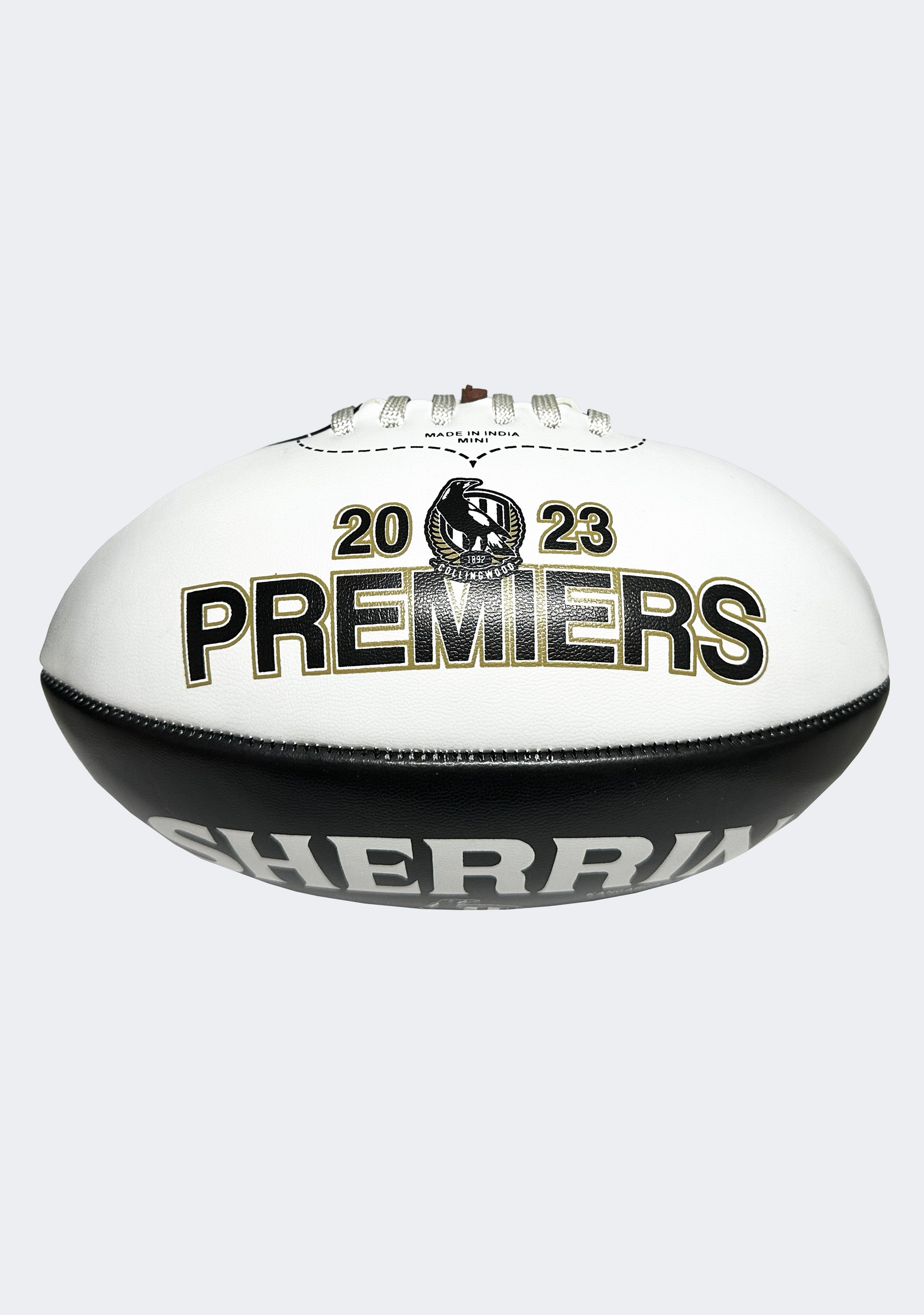 Sherrin AFL Collingwood Magpies 2023 Premiers Mini Footy 20cm