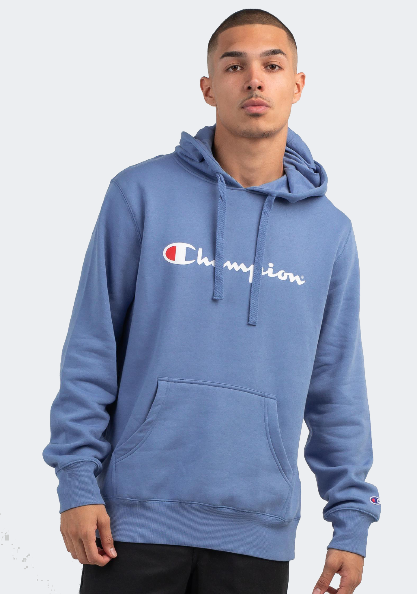 Champion Men’s Script Hoodie Denim Fade