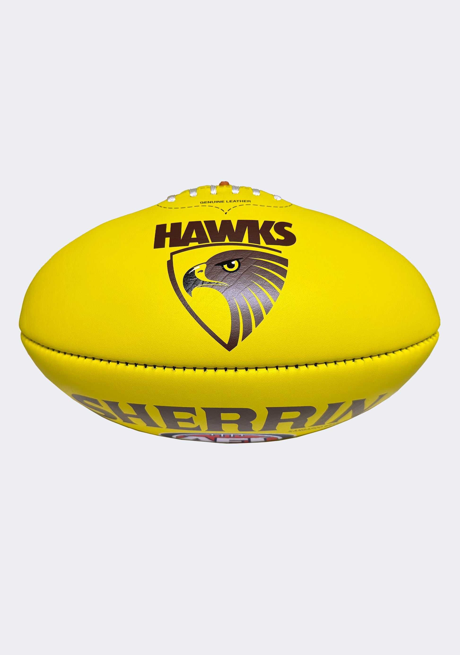 Sherrin AFL Hawthorn Hawks Team Yellow Leather Football