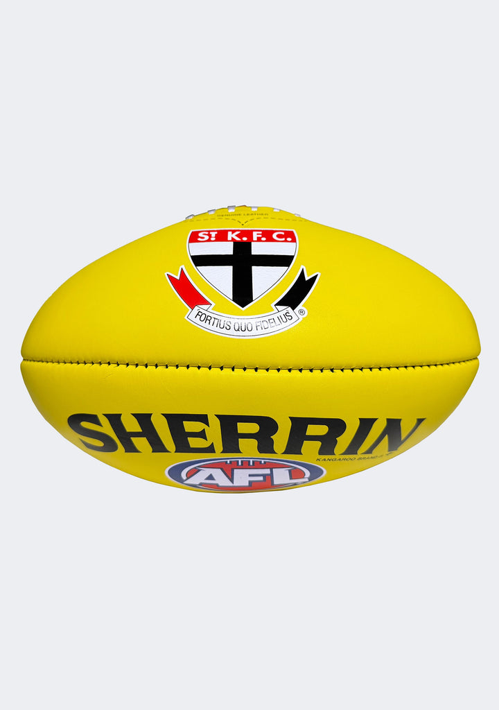 Sherrin AFL St Kilda Team Yellow Leather Football