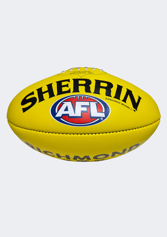 Sherrin AFL Richmond Tigers Team Yellow Leather Football