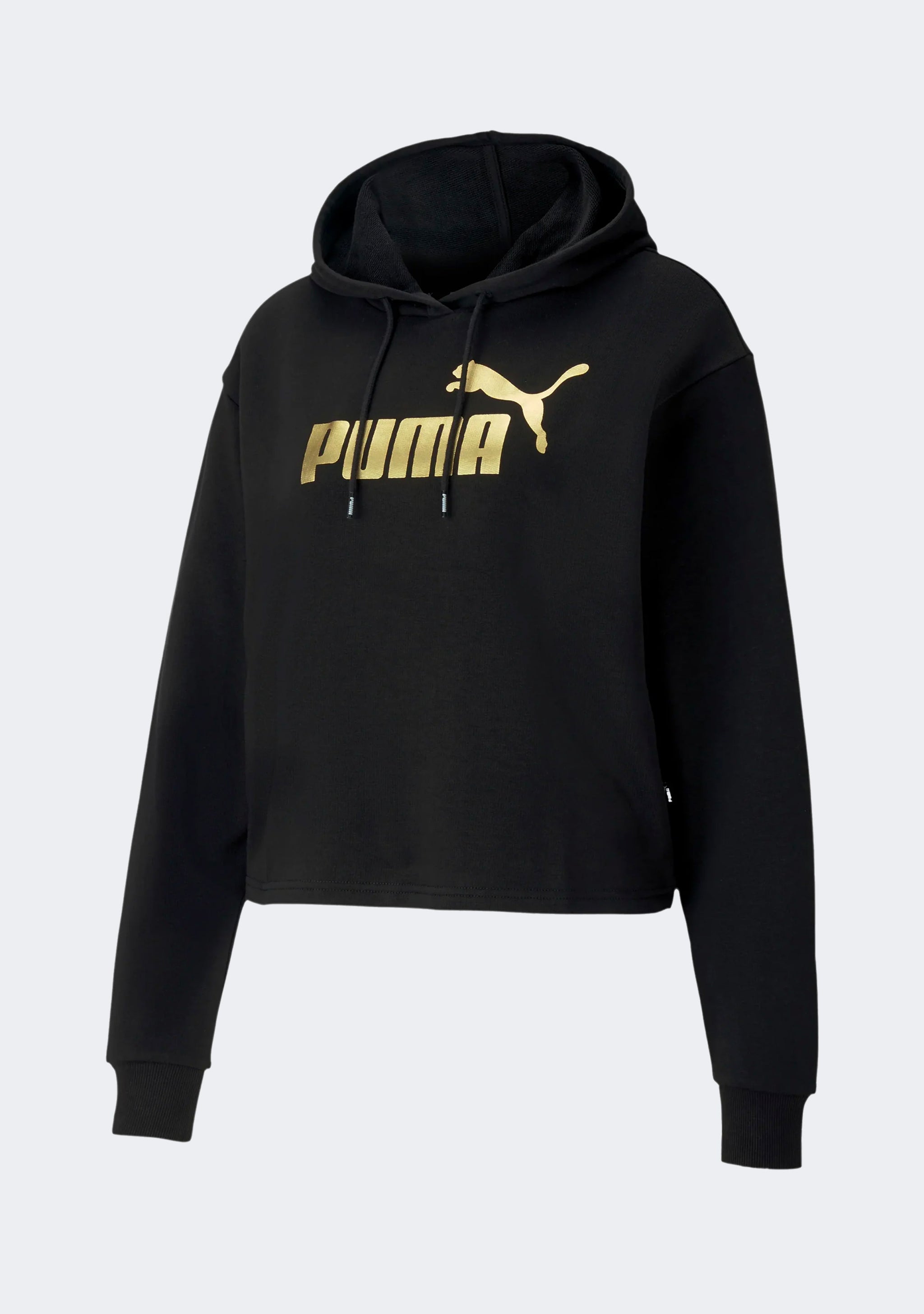 Puma Women's ESS Cropped Metallic Logo Hoodie