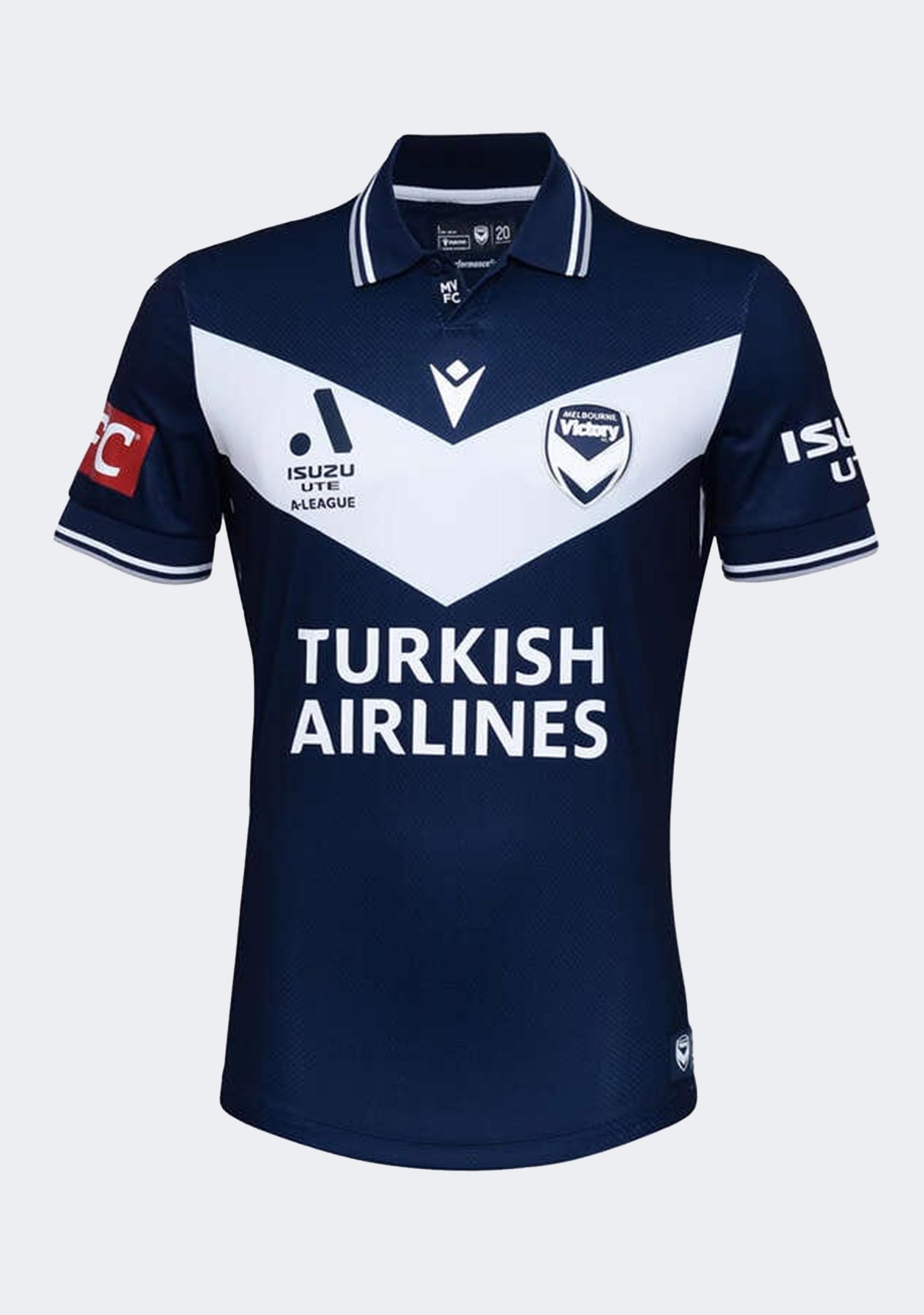 Macron Kids' Melbourne Victory M24/25 ALM Authentic Short Sleeve Home Jersey