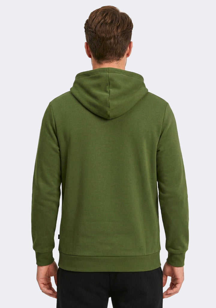 Puma Men's Essential Logo Fleece Hoodie Olive Green