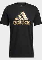 Adidas Mens Liquid Foil Badge of Sport Graphic Tee Black <br> HK9157