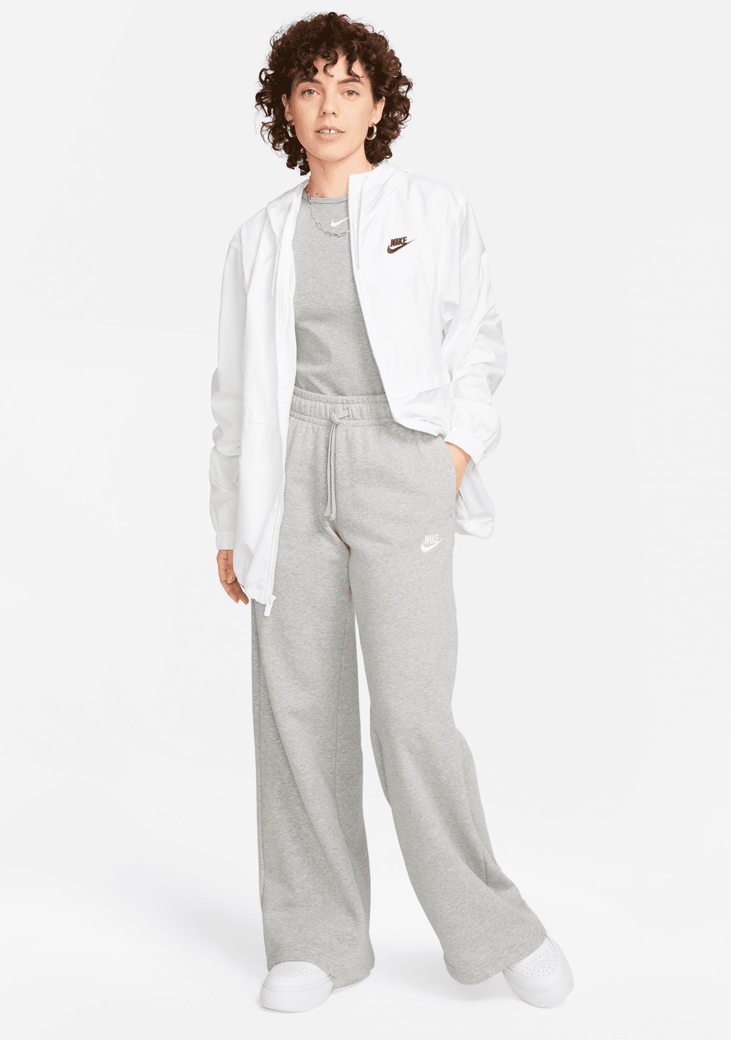 Nike Women's Mid-Rise Wide-Leg Fleece Sweatpants