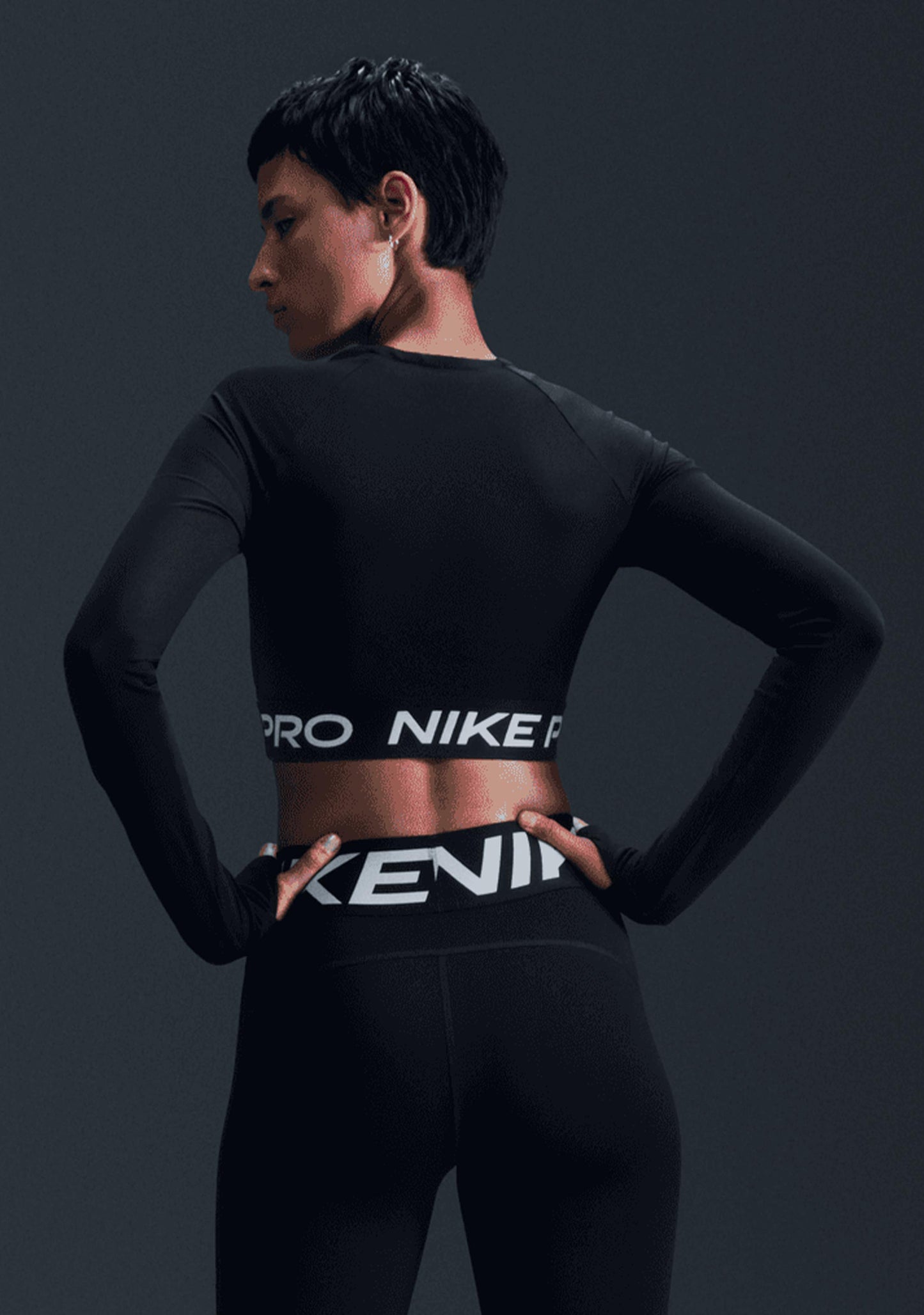 Nike Women's Pro Dri-Fit Cropped Long Sleeve Top