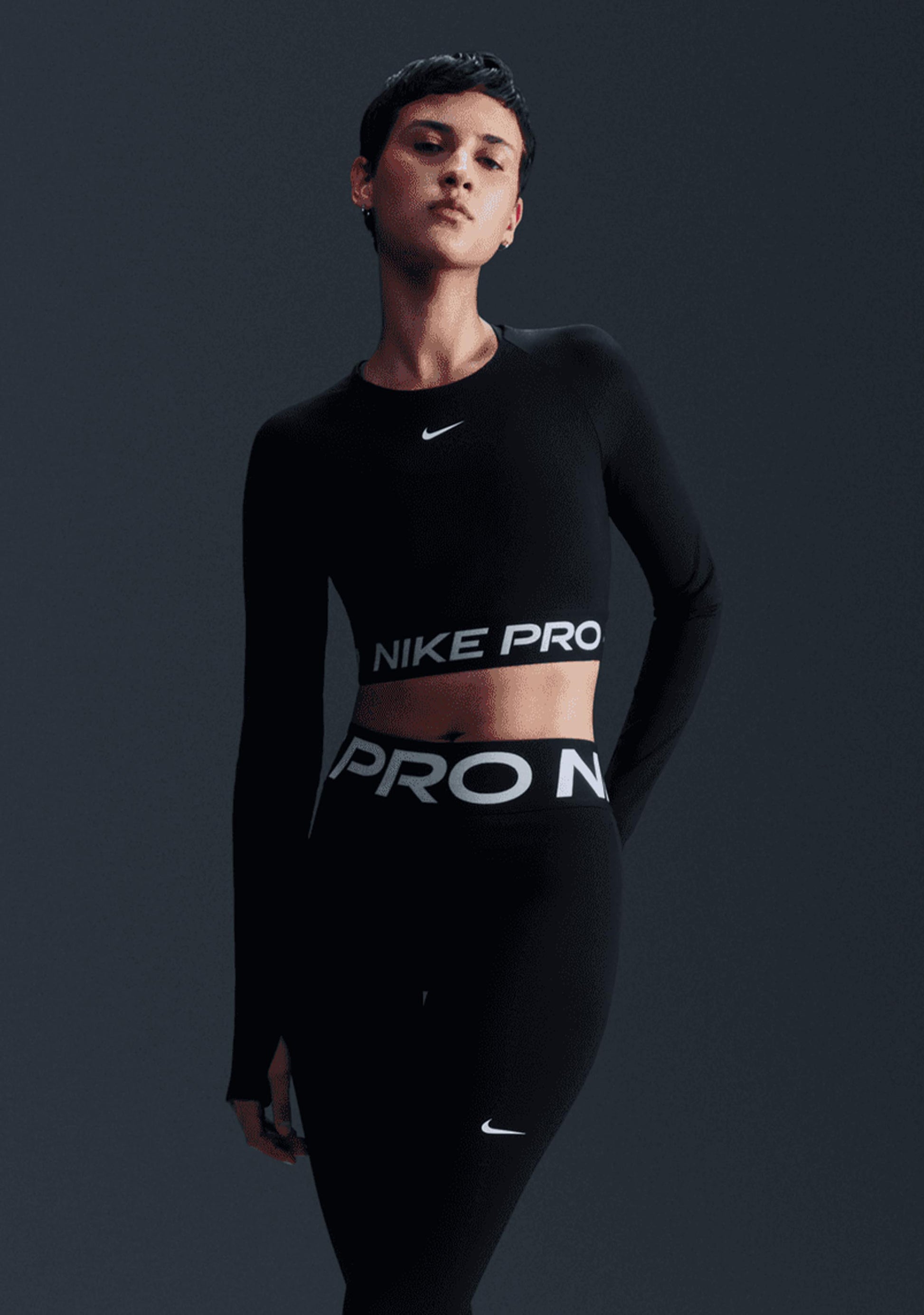Nike Women's Pro Dri-Fit Cropped Long Sleeve Top